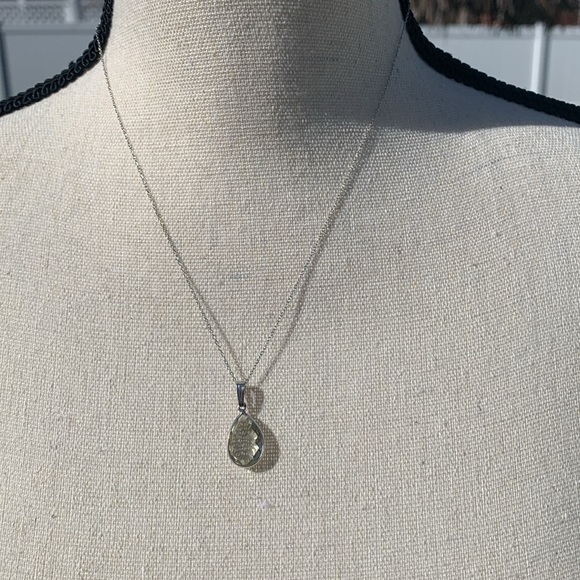 Genuine natural green amethyst 6.05ct pear cut Sterling silver 925 pendant/chain - Picture 9 of 13